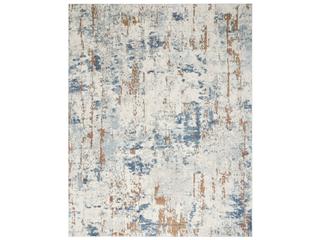 Quarry Abstract Area Rug in Beige Grey Blue