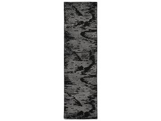 Ma30 Star Abstract Runner Area Rug in Black Ivory