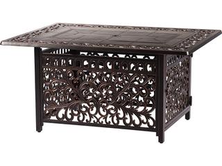 Oakland Living Aluminum 48'' Rectangular Antique Copper Fire Pit Table Set