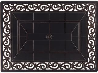 Oakland Living Aluminum 48'' Rectangular Antique Copper Fire Pit Table Set