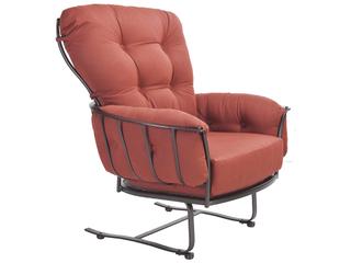 OW Lee Monterra Wrought Iron Spring Base Outdoor Club Chair