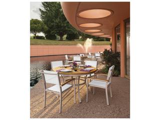 Oxford Garden Travira Aluminum Flint 5 Piece Outdoor Patio Dining Set with Natural Sling