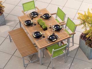 Oxford Garden Travira Aluminum Flint 6 Piece Outdoor Dining Set with Go Green Sling