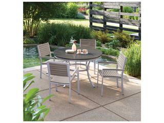 Oxford Garden Travira Aluminum Flint 5 Piece Patio Dining Set
