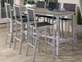 Oxford Garden Travira Aluminum Flint 7 Piece Bar Set with Black Sling