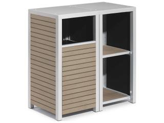 Oxford Garden Travira 2 Piece Modular Valet Waste Receptacle and Shelves Bases Set