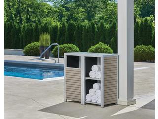 Oxford Garden Travira 2 Piece Modular Valet Waste Receptacle and Shelves Bases Set
