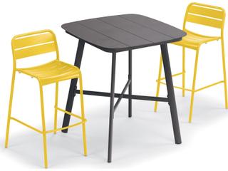 Oxford Garden Kapri Aluminum Carbon/Saffron 3 Piece Bar Set