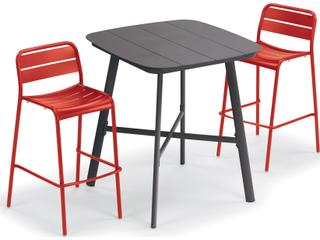 Oxford Garden Kapri Aluminum Carbon/Venetian 3 Piece Bar Set