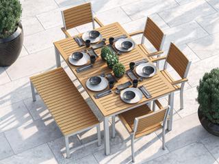 Oxford Garden Travira Aluminum Flint 6 Piece Outdoor Dining Set