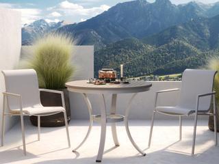 Oxford Garden Orso Aluminum Flint 3 Piece Bistro Set with Fog Sling
