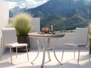 Oxford Garden Orso Aluminum Flint 3 Piece Bistro Set with Fog Sling