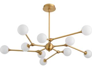 Oxygen by Quorum Orbe 10-Light Brushed Brass Globe Sputnik Chandelier