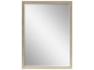 854 Beveled Rectangular Wall Mirror in Silver Leaf Wood