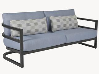 Castelle Gala Cushion Aluminum Outdoor Patio Sofa with Accent Pillow