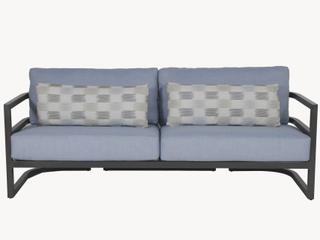 Castelle Gala Cushion Aluminum Outdoor Patio Sofa with Accent Pillow
