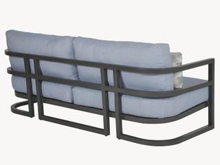 Castelle Gala Cushion Aluminum Outdoor Patio Sofa with Accent Pillow
