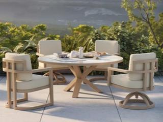 Castelle Gala Aluminum Outdoor Patio Dining Set