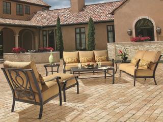Castelle Madrid Deep Seating Cast Aluminum Patio Lounge Set