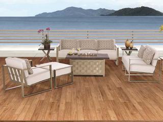 Castelle Park Place Deep Seating Cast Aluminum Cushion Outdoor Lounge Set
