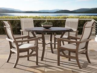 Castelle Roma Sling Aluminum Outdoor Patio Dining Set