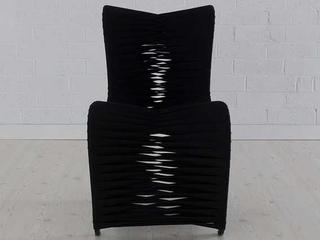 Phillips Collection Seat Belt Black Upholstered Side Dining Chair