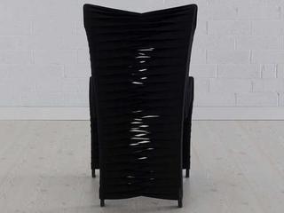 Phillips Collection Seat Belt Black Upholstered Side Dining Chair