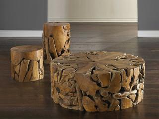 Phillips Collection Round Wood Natural Coffee Table