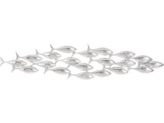 School of Fish Dimensional Wall Art in Silver Leaf