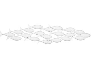 Phillips Collection Matte White School of Fish Wood Wall Art