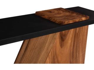 Phillips Collection Slant Rectangular Metal Natural Black Brown Console Table