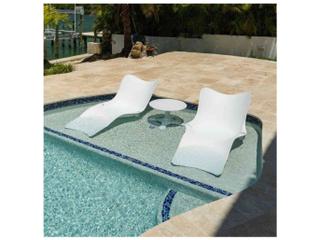 Panama Jack Set of 2 Wave In-Pool Chaise Lounger with End Table