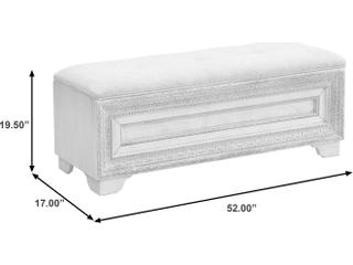 Pulaski Camila Creamy White Upholstered Accent Bench
