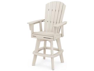 POLYWOOD® Nautical Recycled Plastic Adirondack Swivel Outdoor Patio Bar Chair