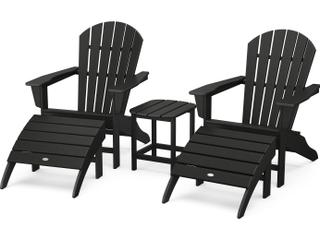 POLYWOOD® South Beach Recycled Plastic 5 Piece Adirondack Outdoor Lounge Set