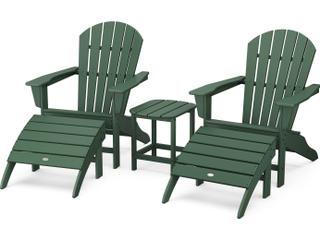 POLYWOOD® South Beach Recycled Plastic 5 Piece Adirondack Outdoor Lounge Set