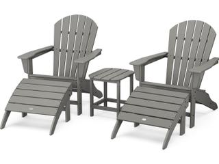 POLYWOOD® South Beach Recycled Plastic 5 Piece Adirondack Outdoor Lounge Set