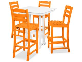 POLYWOOD® La Casa Recycled Plastic 5 Piece Farmhouse Bar Set