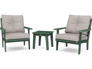 POLYWOOD® Lakeside Recycled Plastic Deep Seating 3 Piece Outdoor Lounge Set