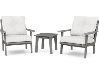 POLYWOOD® Lakeside Recycled Plastic Deep Seating 3 Piece Outdoor Lounge Set