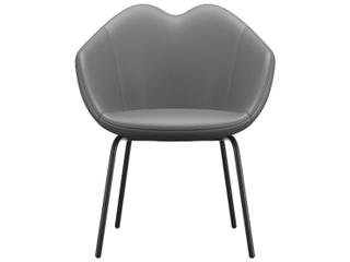 XOXO Gray Leather Dining Armchair With Swivel Base by Nika Zupanc