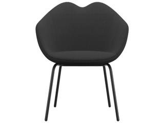 XOXO Black Upholstered Arm Dining Chair by Nika Zupanc in Black Fabric