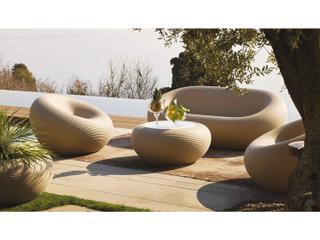 Qeeboo Outdoor Nami Dove Grey Recycled Plastic Sofa