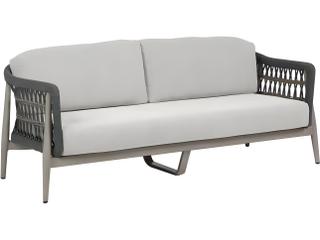 Coconut Grove Silver Pearl Aluminum Cushion Sofa