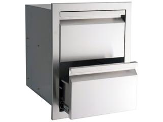 RCS Grills Valiant 17 Inch Stainless Fully Enclosed Double Drawer