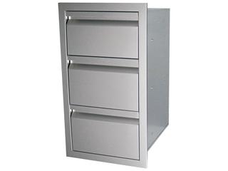 RCS Grills Valiant 17 Inch Stainless Steel Fully Enclosed Triple Drawer