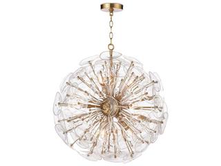 Regina Andrew Poppy 9-Light Natural Brass Glass Round Chandelier