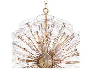 Regina Andrew Poppy 9-Light Natural Brass Glass Round Chandelier