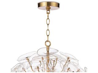 Regina Andrew Poppy 9-Light Natural Brass Glass Round Chandelier