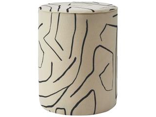 Rachelle Upholstered Accent Stool in Cream with Abstract Design